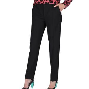 Red Valentino NWT Black Trousers Women's Size 48 (US 12) SR3RBB13WBP Flat Front